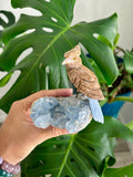 Bird carving on Celestite