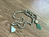 Labradorite & Jasper hamsa necklace