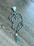 Labradorite & Jasper hamsa necklace