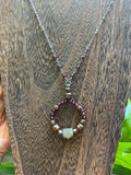 Labradorite - Hematite - Garnet necklace