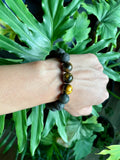 Tigers Eye and Lava Stone bracelet