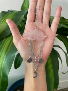 Rose Quartz Lotus necklace