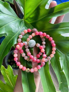 Jasper - Agate - Rose Quartz bracelet set