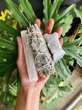 Selenite - White Sage - Amethyst bundle