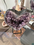 Amethyst Heart Specimen (on metal stand)