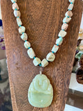 Blue Aragonite & Serpentine buddha