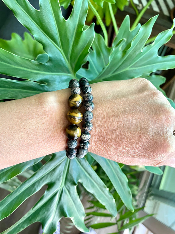 Tigers Eye & Jasper bracelets