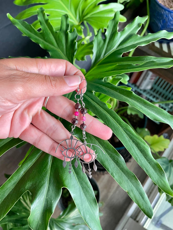 Garnet & Agate Earrings