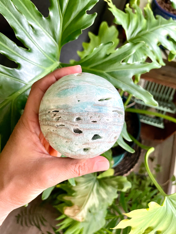 Blue Caribbean Calcite Sphere