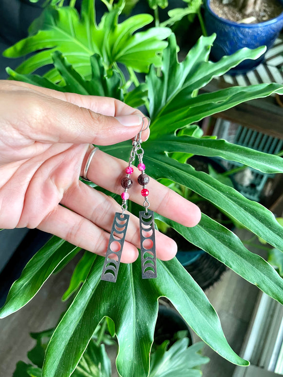 Garnet & Agate Earrings