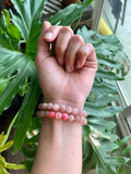 Blue Aragonite - Rose Quartz - Agate bracelet