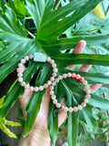 Blue Aragonite - Rose Quartz - Agate bracelet