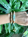 Blue Aragonite & Moonstone and Jasper Bracelets