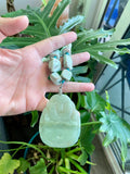 Blue Aragonite & Serpentine buddha