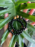 Obsidian and Tigers Eye bracelet set