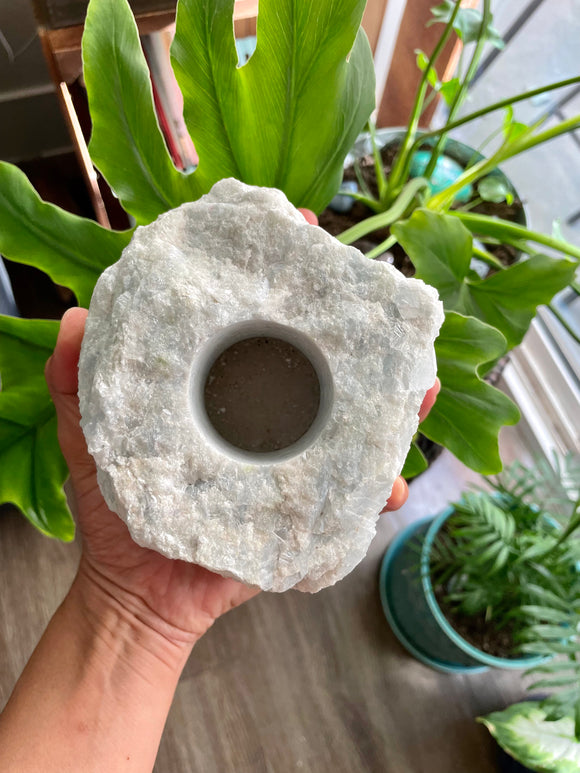 Blue Calcite Tea light Holder