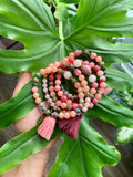 Rose Quartz & Agate  set of 5 bracelets