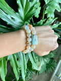 Blue Aragonite & Agate Bracelets