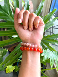 Agate - Carnelian - Rose Quartz bracelets