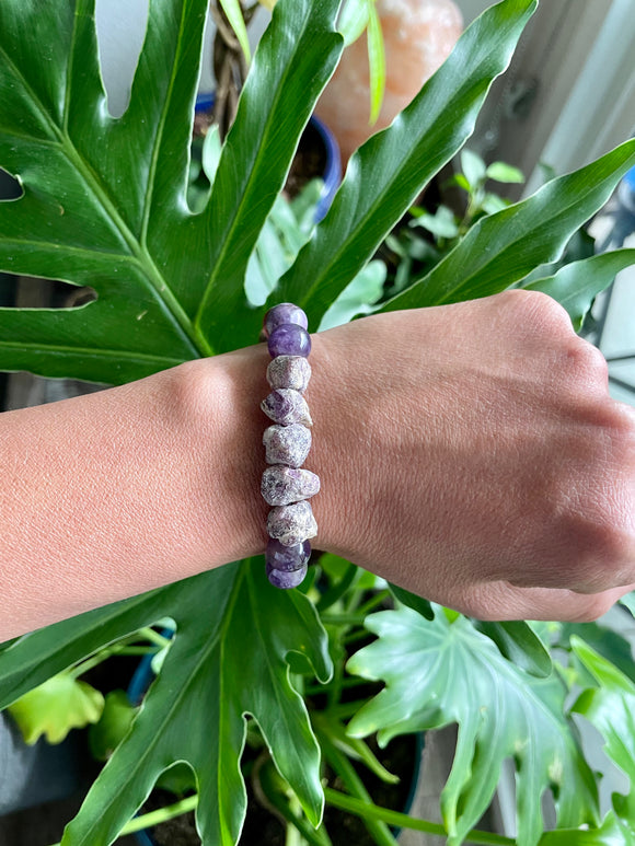 Rough Ruby & Amethyst bracelet