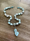 Blue Aragonite & Larimar Necklace