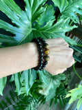 Obsidian and Tigers Eye bracelet set