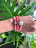 Jasper - Agate - Rose Quartz bracelet set