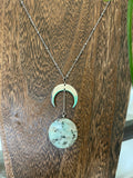 Jasper - Crescent moon necklace