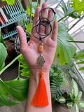 Orange Aventurine ~ Hand of Fatima Necklace