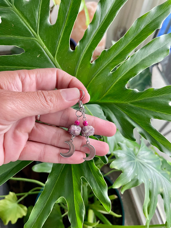 Rough Ruby earrings