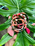 Rose Quartz & Agate  set of 5 bracelets