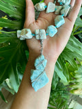 Blue Aragonite & Larimar Necklace