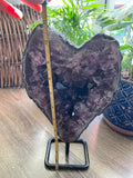 Amethyst Heart Specimen (on metal stand)