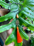 Orange Aventurine ~ Hand of Fatima Necklace