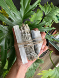 Selenite - White Sage - Amethyst bundle