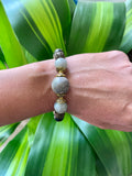 Coral Fossil ~ Labradorite ~ Tigers eye ~ Agate bracelet