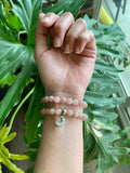 Blue Aragonite - Rose Quartz - Agate bracelet