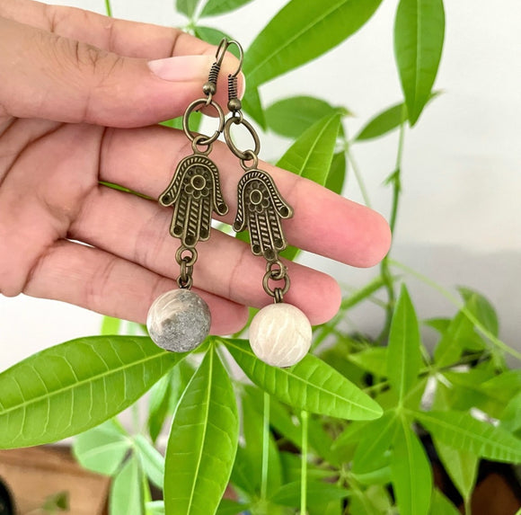 Fossil coral earrings