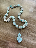 Blue Aragonite & Larimar Necklace