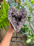 Amethyst Heart Specimen (on metal stand)