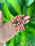 Rose Quartz & Agate  set of 5 bracelets