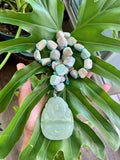 Blue Aragonite & Serpentine buddha