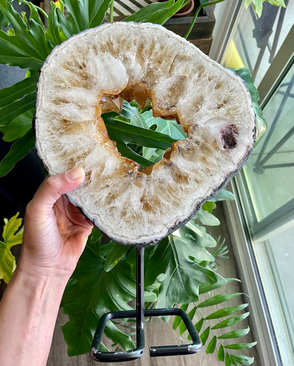 Large Citrine Slab on stand